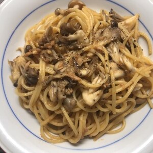 きのことツナのバター醤油パスタ